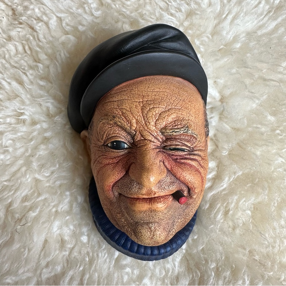 Vintage Bossons Boatman Chalkware Head 1967 England 3D Wall Art Nautical
